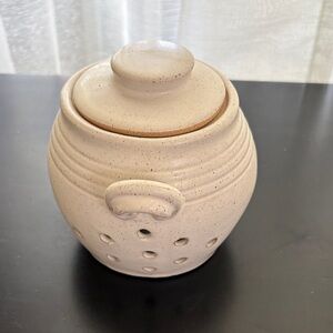 Magnolia Cream Ceramic Storage Jar
